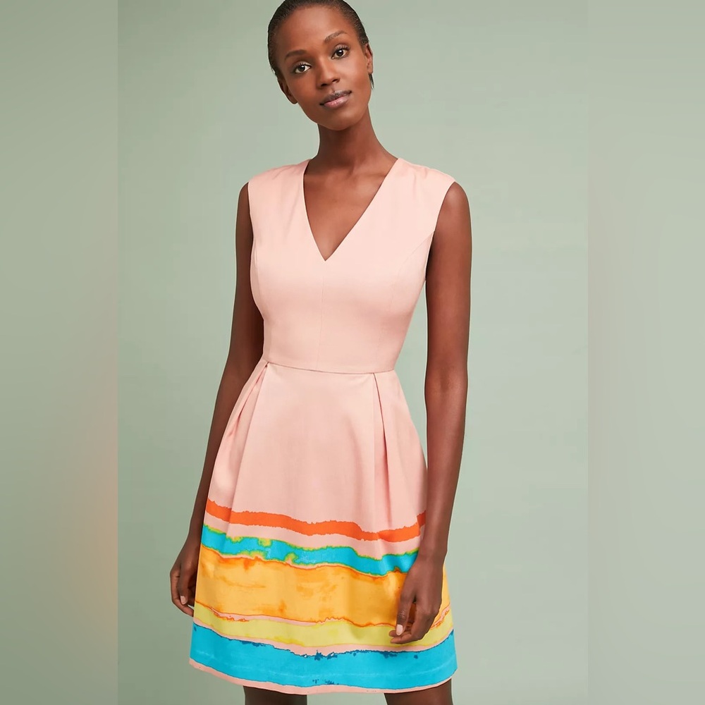 Tracy Reese x Anthropologie Painterly Pleated Dress